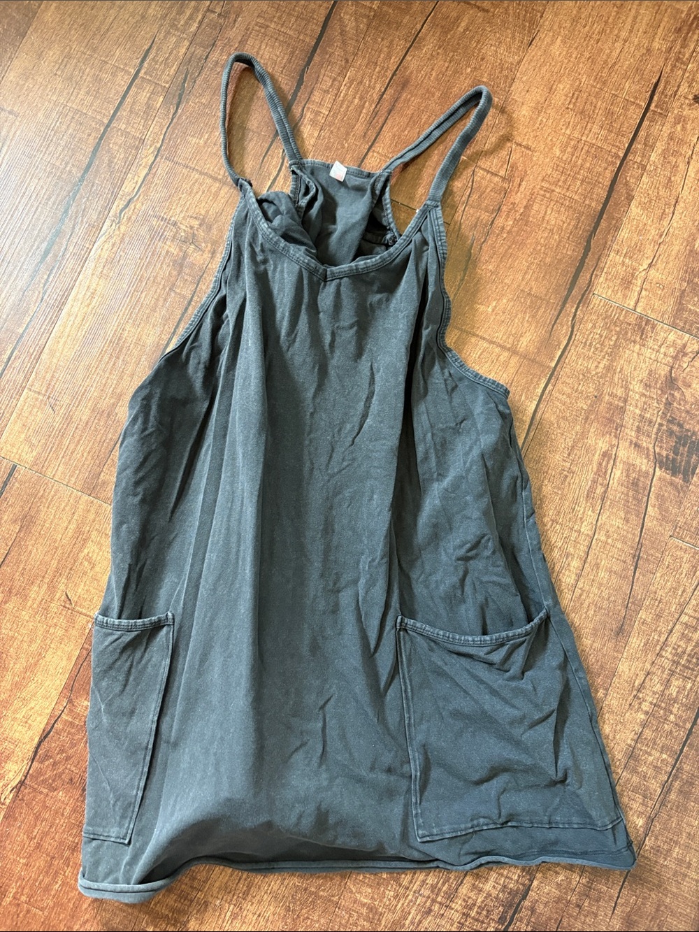 Free People Charcoal Black Pocket Tank Jumpsuit Romper